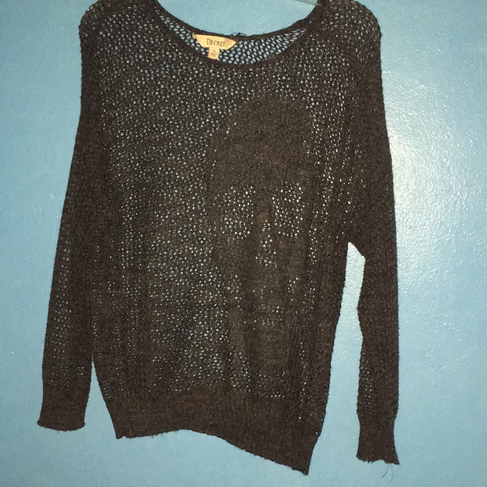 Grey See Through Sweater